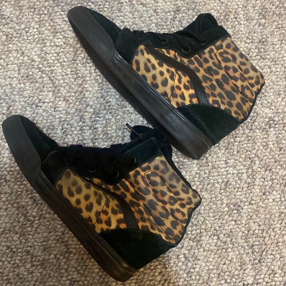 Leopard Print Wedge Vans Sneakers women’s size 7 - Picture 6 of 7